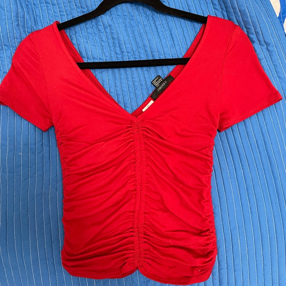 red crop top